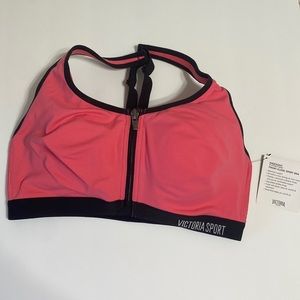 NWT Victoria Secret Sport Knockout front-close pink sport bra